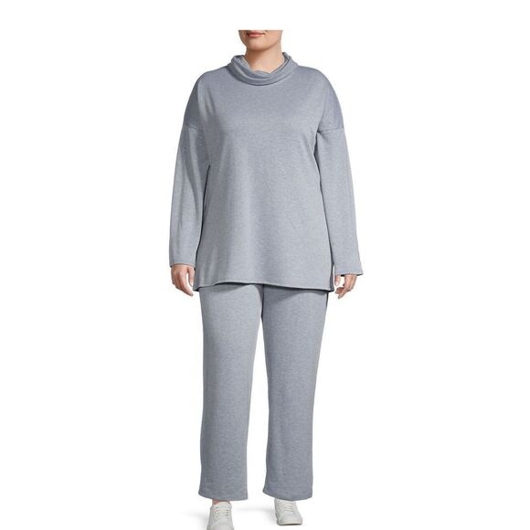 Tiana Plus 2-piece cowl neck top and pant set - Picture 1 of 7